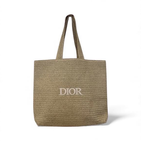 Christian Dior Parfums Large Straw/ Raffia Tote Bag GWP / VIP Gift New - Picture 1 of 8